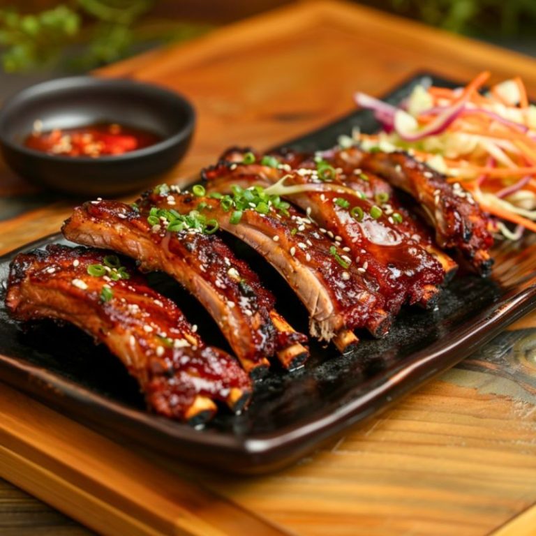 How to make P.F. Chang's BBQ Pork Spare Rib Recipe with Asian Inspired Cole Slaw